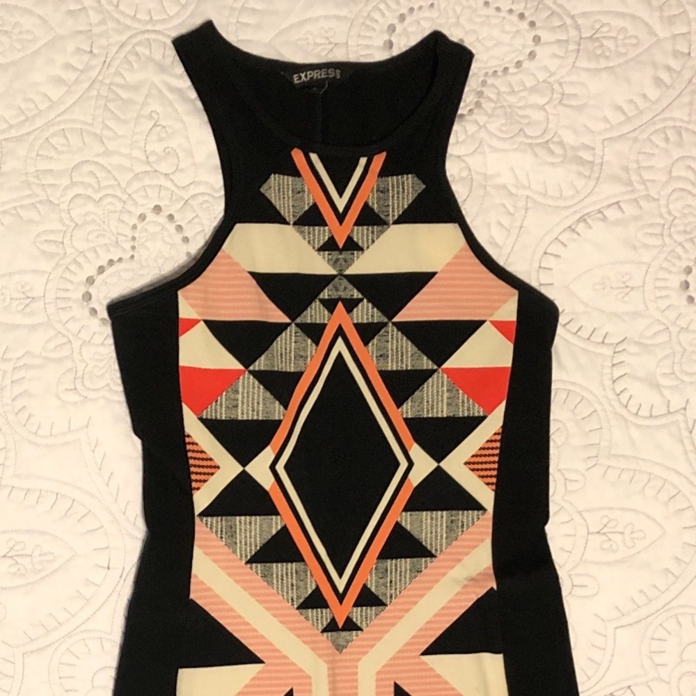 Express | Geometric/Aztec Print Dress - Picture 2 of 2